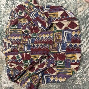 Vintage 1992 Atlast Women's Large Button Up Colorful Shirt 100% Cotton